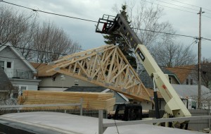 Unloading the trusses